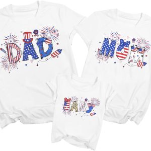 4th of July Family Matching Outfits Funny American Flag Mom Dad Kids Tee Casual Family Vacation Patriotic Tops 2025 4th of July Family Matching Outfits Funny American Flag Mom Dad Kids Tee Casual Family Vacation Patriotic Tops 2025