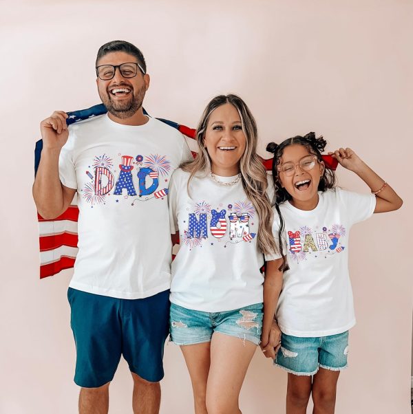 4th of July Family Matching Outfits Funny American Flag Mom Dad Kids Tee Casual Family Vacation Patriotic Tops 2025