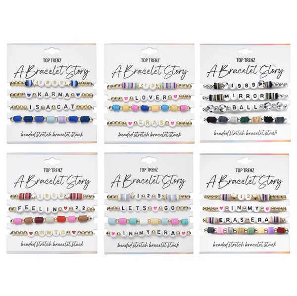 A Bracelet Story – Eras Edition Beaded Stretch Bracelets (4 bracelets per card)