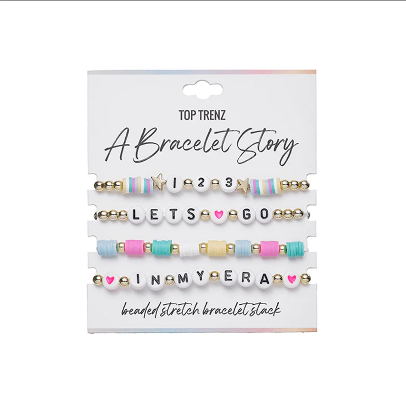 A Bracelet Story – Eras Edition Beaded Stretch Bracelets (4 bracelets per card) A Bracelet Story – Eras Edition Beaded Stretch Bracelets (4 bracelets per card)