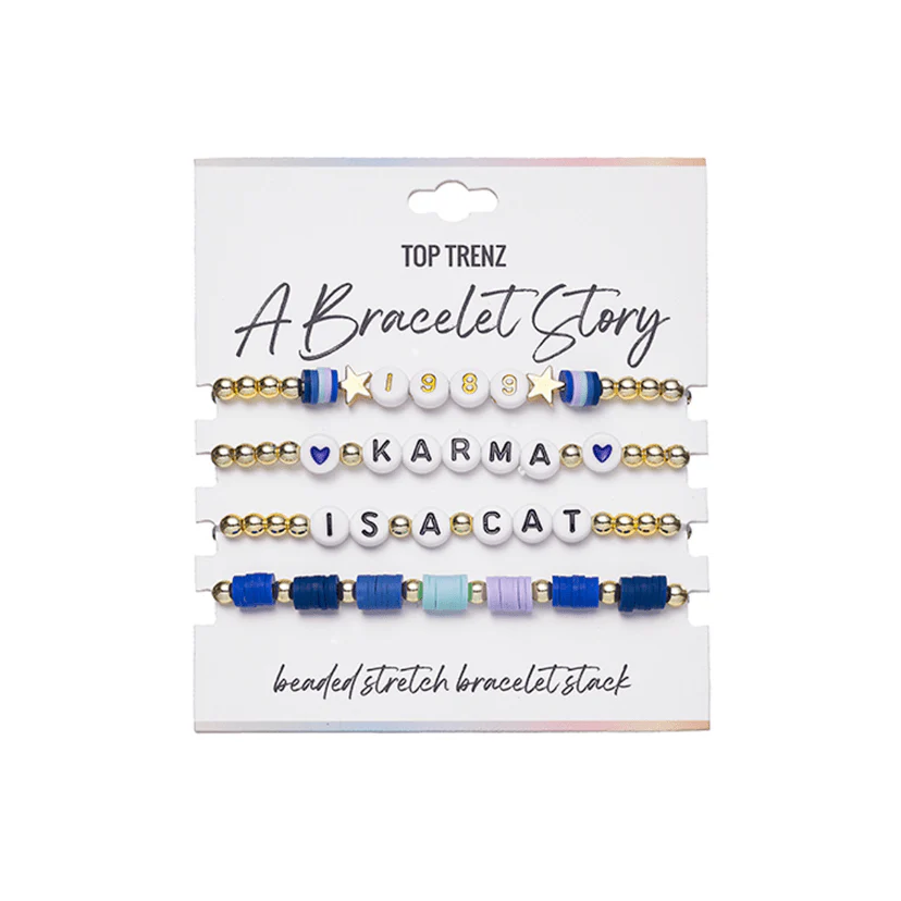 A Bracelet Story – Eras Edition Beaded Stretch Bracelets (4 bracelets per card) A Bracelet Story – Eras Edition Beaded Stretch Bracelets (4 bracelets per card)