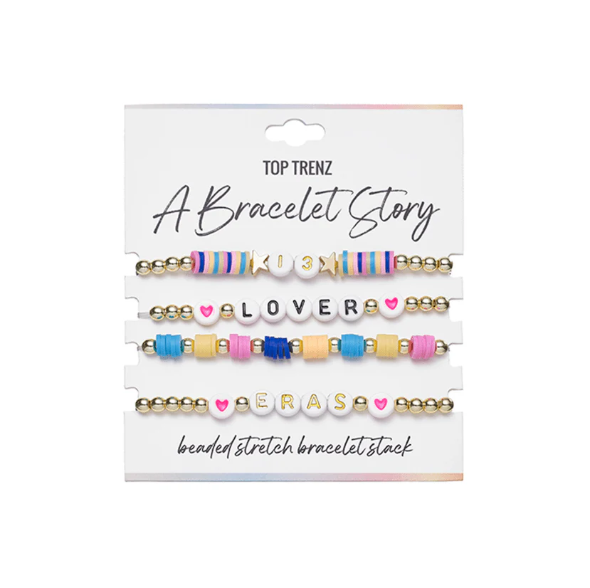 A Bracelet Story – Eras Edition Beaded Stretch Bracelets (4 bracelets per card) A Bracelet Story – Eras Edition Beaded Stretch Bracelets (4 bracelets per card)