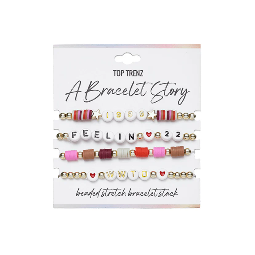 A Bracelet Story – Eras Edition Beaded Stretch Bracelets (4 bracelets per card) A Bracelet Story – Eras Edition Beaded Stretch Bracelets (4 bracelets per card)