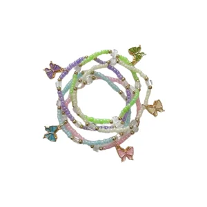 Bead Bracelets with Butterfly Charms