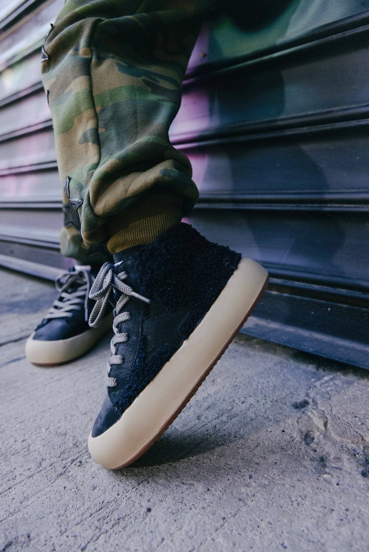 Blackout High-top Sherpa Sneaker Blackout High-top Sherpa Sneaker