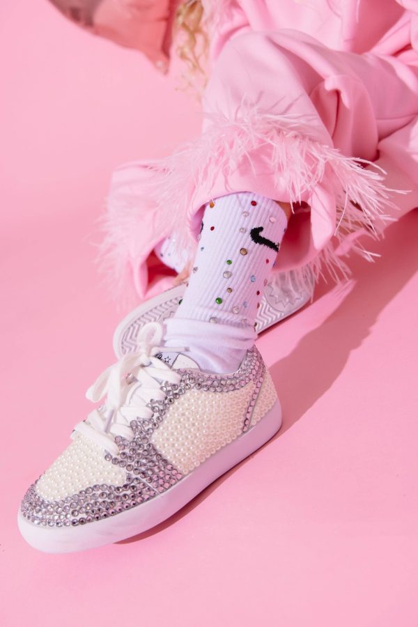Diamonds and Pearls White Sneakers