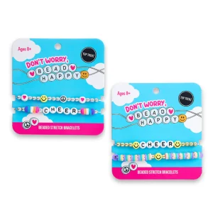 Don’t Worry Bead Happy -Stretch Beaded Bracelets – Cheer 2 Per card