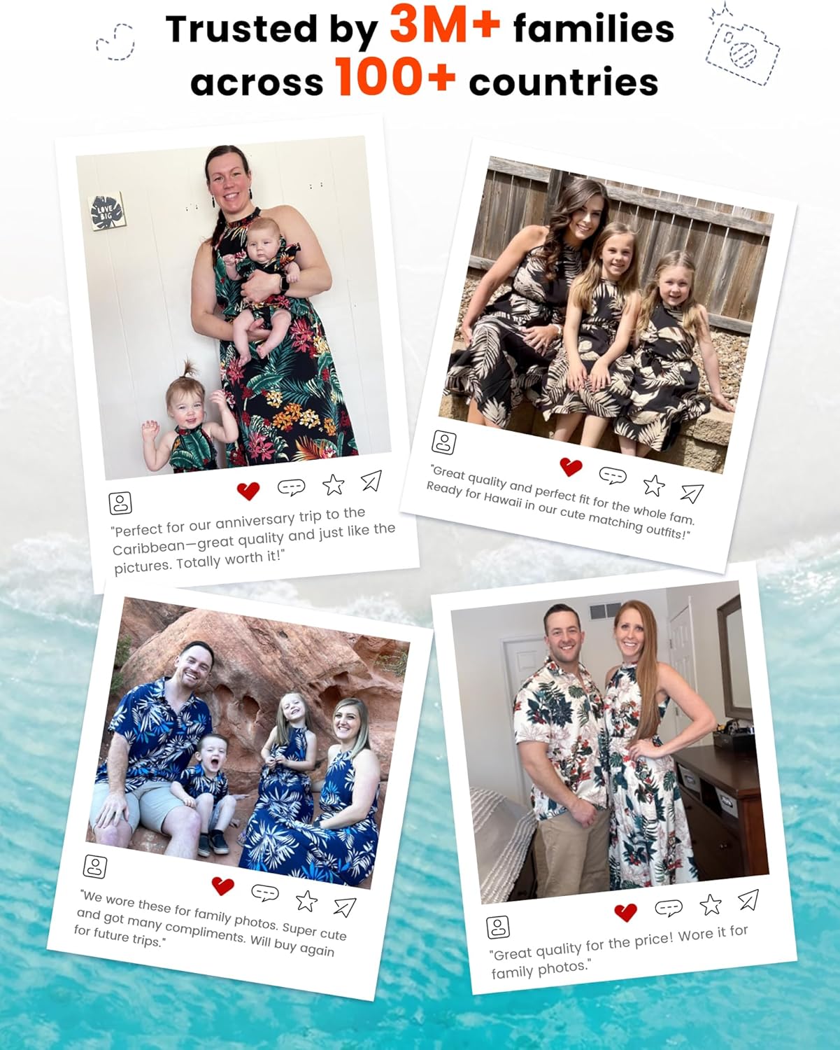 Family Hawaiian Matching Outfits Mommy and Me Outfits Caribbean Vacation Summer Tropical Halter Sundresses and Shirts Family Hawaiian Matching Outfits Mommy and Me Outfits Caribbean Vacation Summer Tropical Halter Sundresses and Shirts