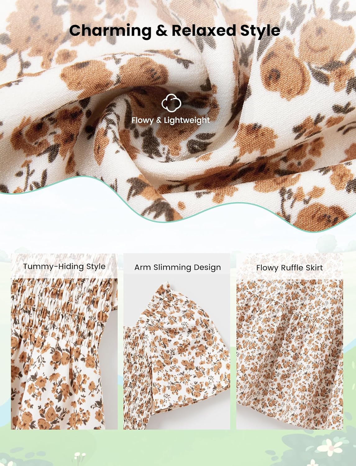 Family Matching Outfits Boho Floral Print Square Neck Puff Sleeve Smocked Dress and Short Sleeve T-Shirts Matching Set Family Matching Outfits Boho Floral Print Square Neck Puff Sleeve Smocked Dress and Short Sleeve T-Shirts Matching Set