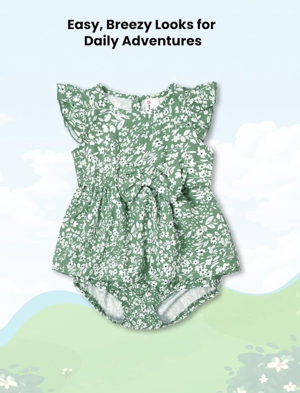 Family Matching Outfits Boho Floral Print Square Neck Puff Sleeve Smocked Dress and Short Sleeve T-Shirts Matching Set