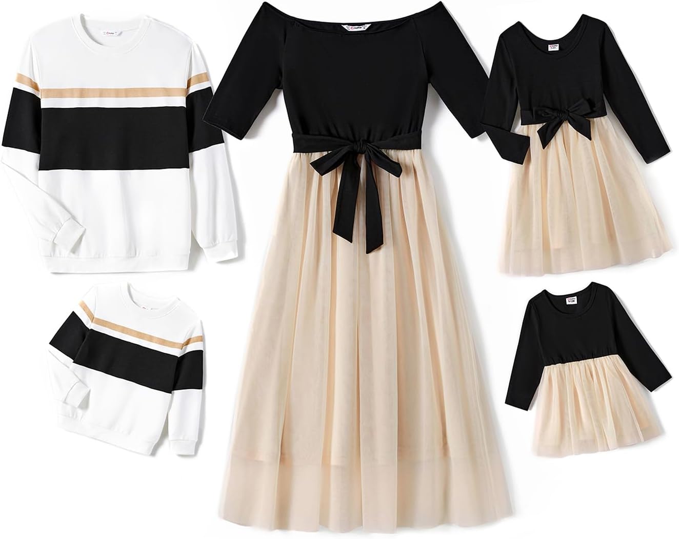 Family Matching Outfits Dresses and Sweatshirt Fall Winter Off Shoulder Dresses and Long Sleeve Sweatshirt Family Matching Outfits Dresses and Sweatshirt Fall Winter Off Shoulder Dresses and Long Sleeve Sweatshirt