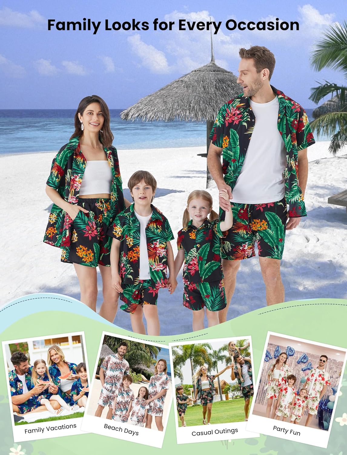 Family Matching Outfits Hawaiian Dad and Me Beach Tropical Plant Allover Flower Print Shirt and Shorts Set Family Matching Outfits Hawaiian Dad and Me Beach Tropical Plant Allover Flower Print Shirt and Shorts Set