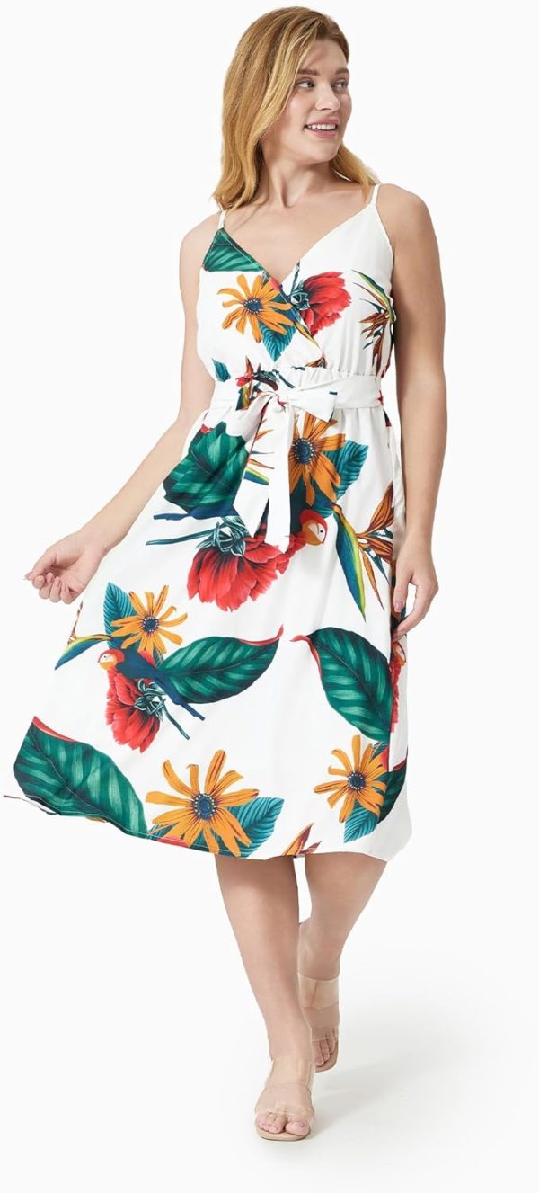 Family Matching Outfits Mommy and Me Dresses Hawaiian Tropical Vacation Beach Spaghetti Strap Dress and Shirt