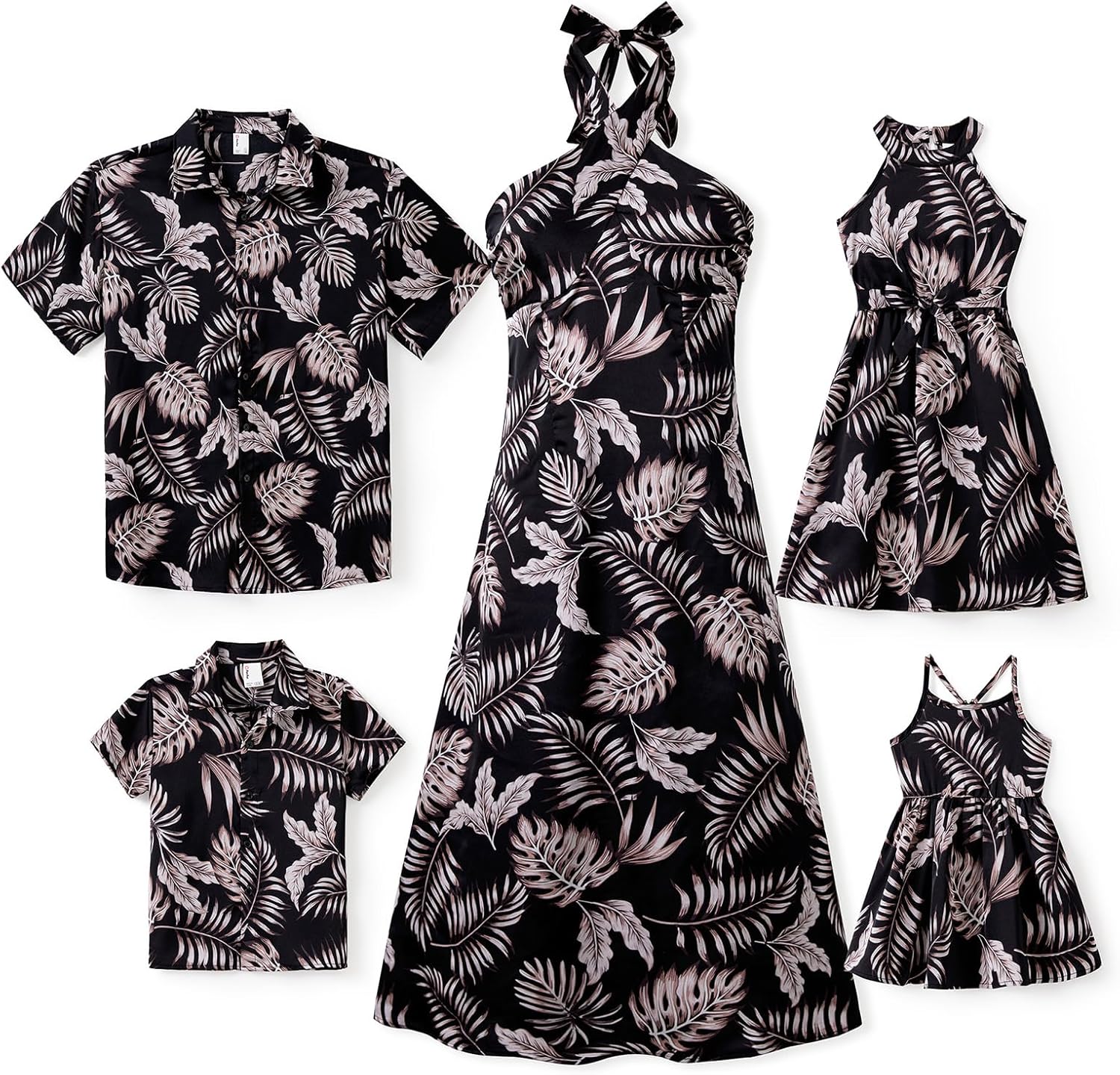 Family Matching Summer Outfits, Hawaiian Vacation Women Beach Dress, Girls Sundress, Men and Boys Button Down Shirt Family Matching Summer Outfits, Hawaiian Vacation Women Beach Dress, Girls Sundress, Men and Boys Button Down Shirt