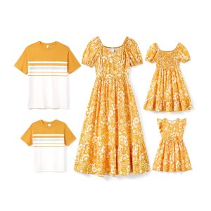 Family Matching Summer Outfits, Mommy and Me Matching Shirts Dresses Paisley Print Matching Dresses for Family Family Matching Summer Outfits, Mommy and Me Matching Shirts Dresses Paisley Print Matching Dresses for Family