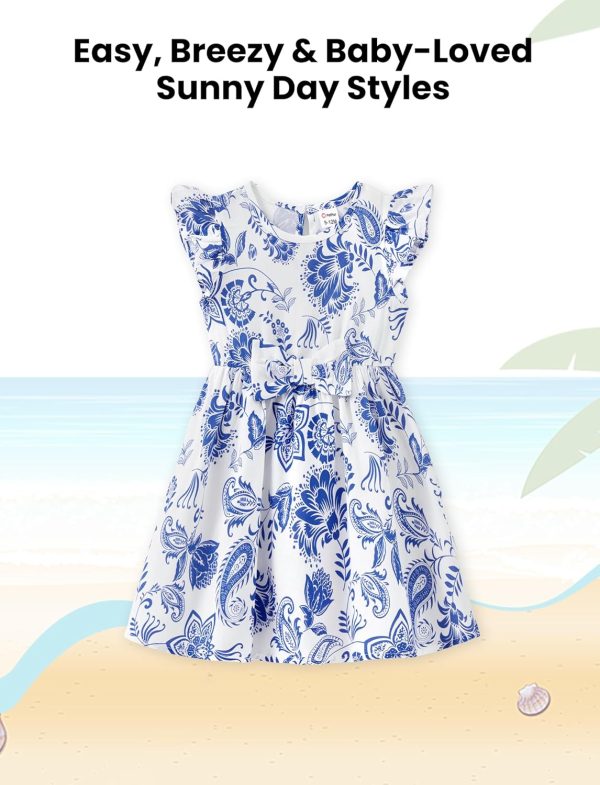 Family Matching Summer Outfits, Mommy and Me Matching Shirts Dresses Paisley Print Matching Dresses for Family