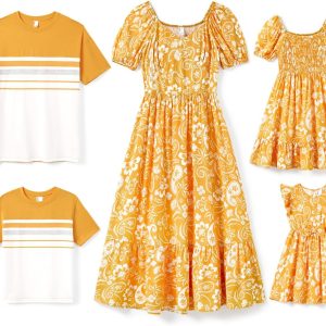 Family Matching Summer Outfits, Mommy and Me Matching Shirts Dresses Paisley Print Matching Dresses for Family Family Matching Summer Outfits, Mommy and Me Matching Shirts Dresses Paisley Print Matching Dresses for Family