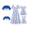 Family Matching Outfits Mommy and Me Dresses Hawaiian Tropical Vacation Beach Spaghetti Strap Dress and Shirt