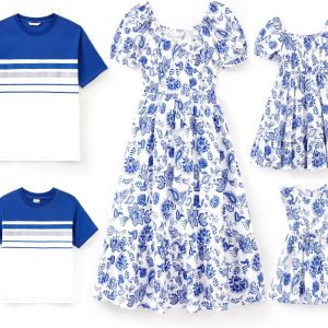Family Matching Summer Outfits, Mommy and Me Matching Shirts Dresses Paisley Print Matching Dresses for Family Family Matching Summer Outfits, Mommy and Me Matching Shirts Dresses Paisley Print Matching Dresses for Family