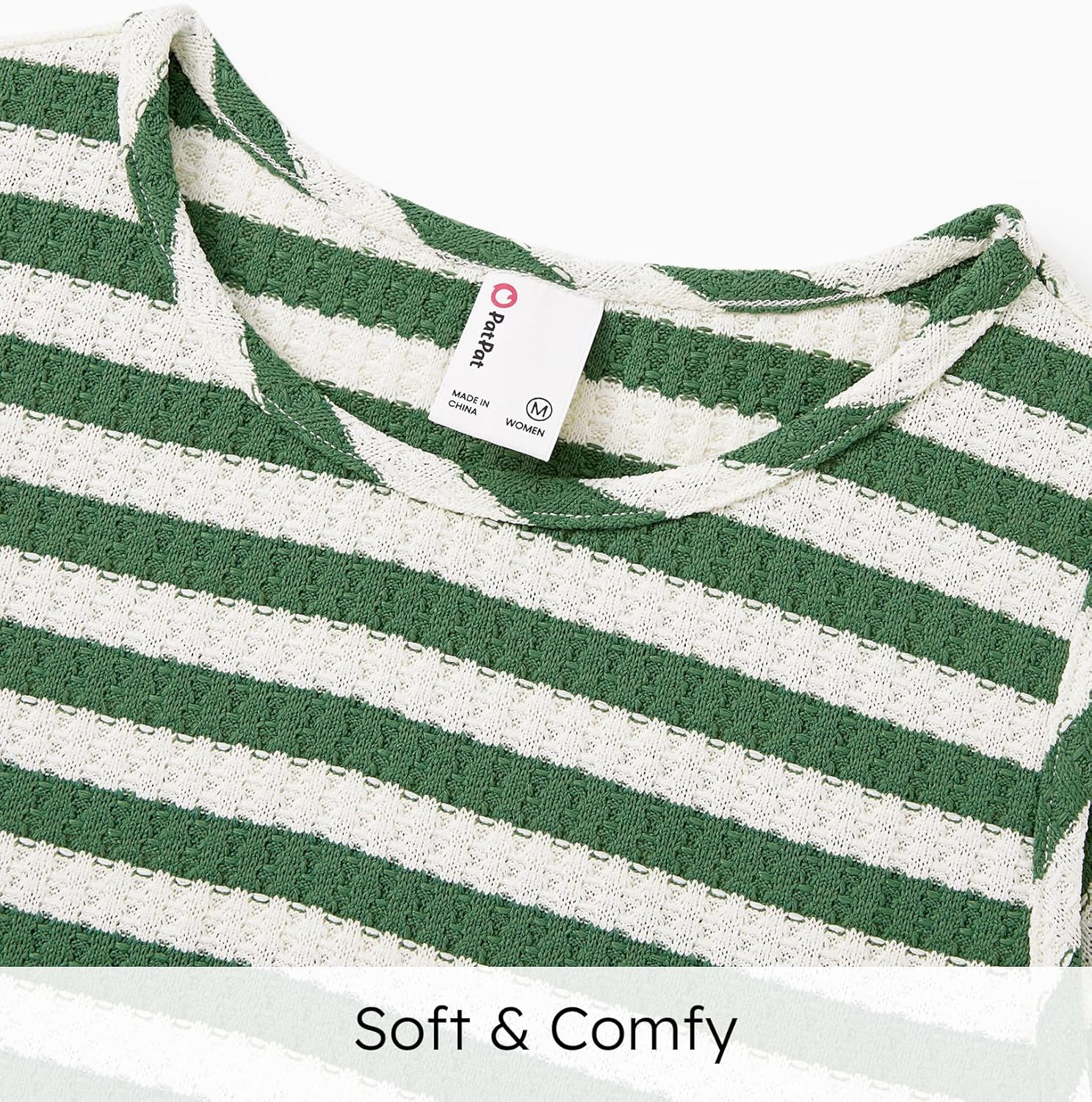 Family Matching Summer Outfits, Ribbed Knit Striped Women Skirt Set, Men Button Down Shirt and Kids Outfits Family Matching Summer Outfits, Ribbed Knit Striped Women Skirt Set, Men Button Down Shirt and Kids Outfits