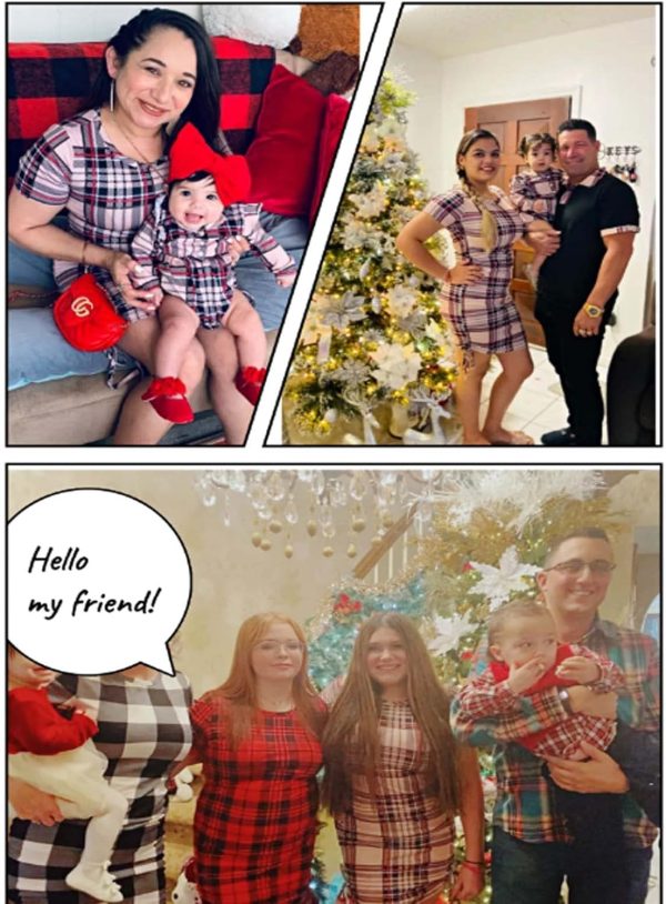 Matching Family Outfits Mom and Me Matching Outfits Short Sleeve Round Neck Midi Shirt Dress