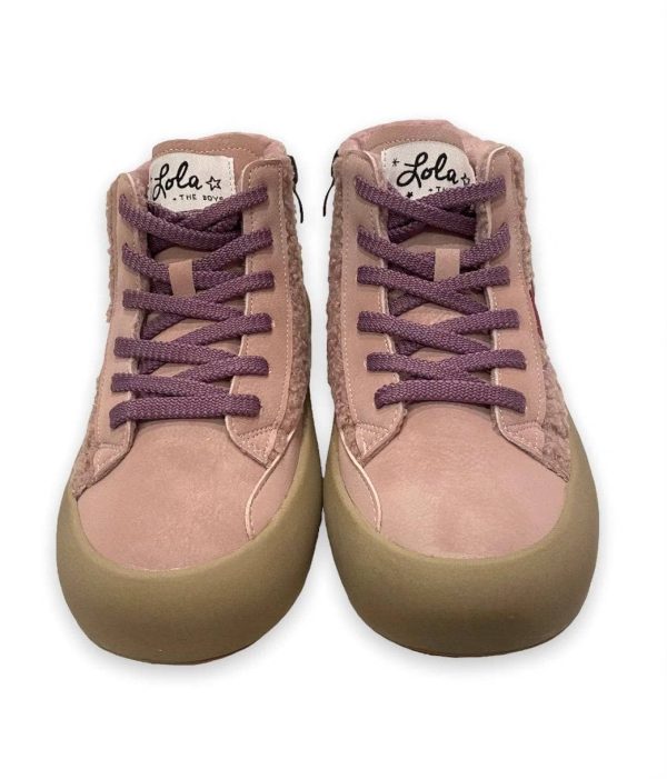 Mauve High Top Sherpa Sneaker