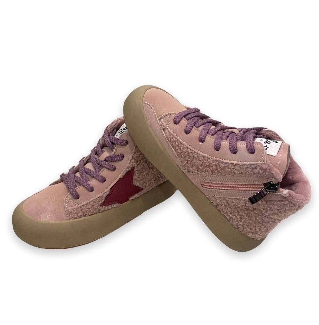 Mauve High Top Sherpa Sneaker Mauve High Top Sherpa Sneaker