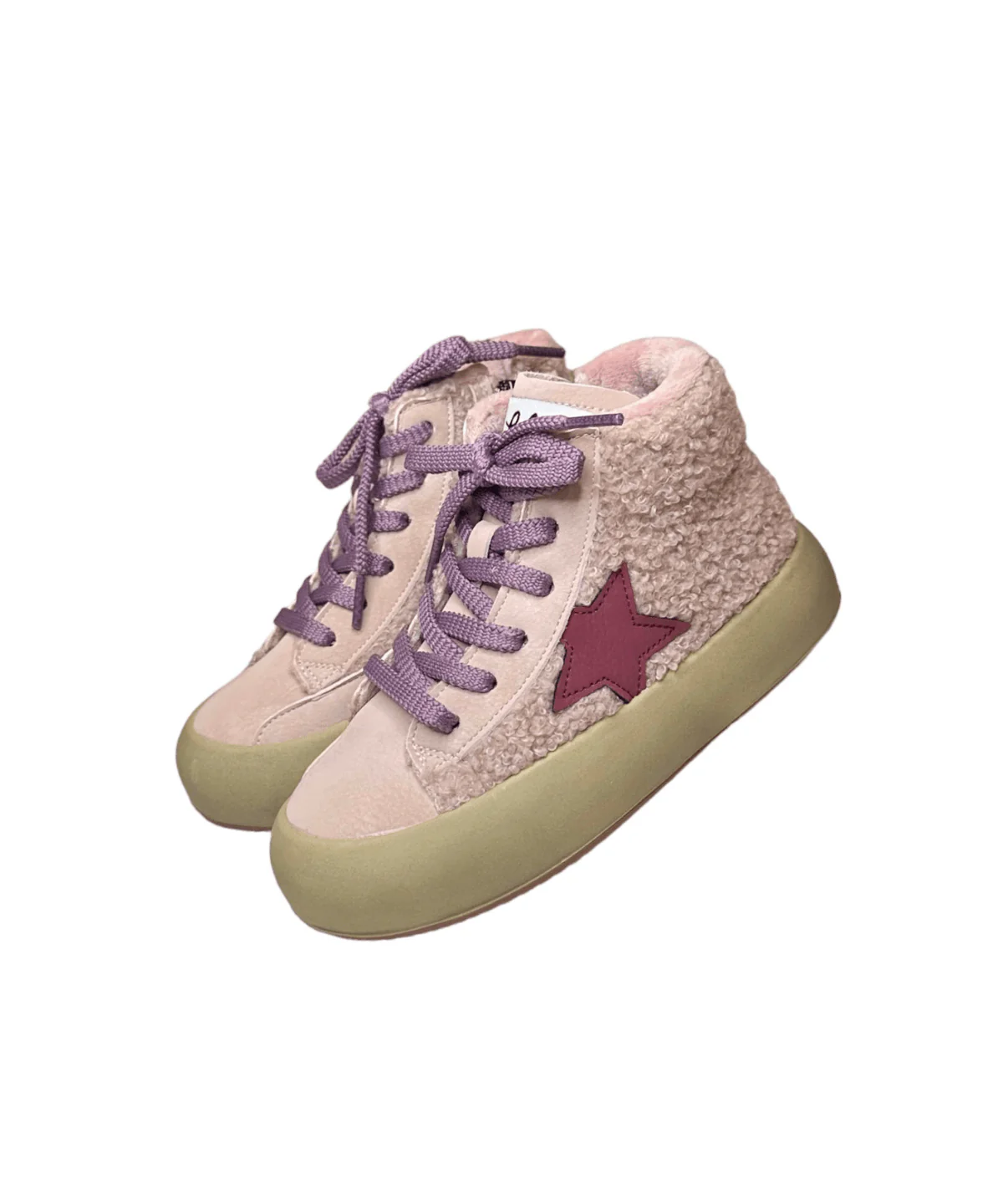 Mauve High Top Sherpa Sneaker Mauve High Top Sherpa Sneaker