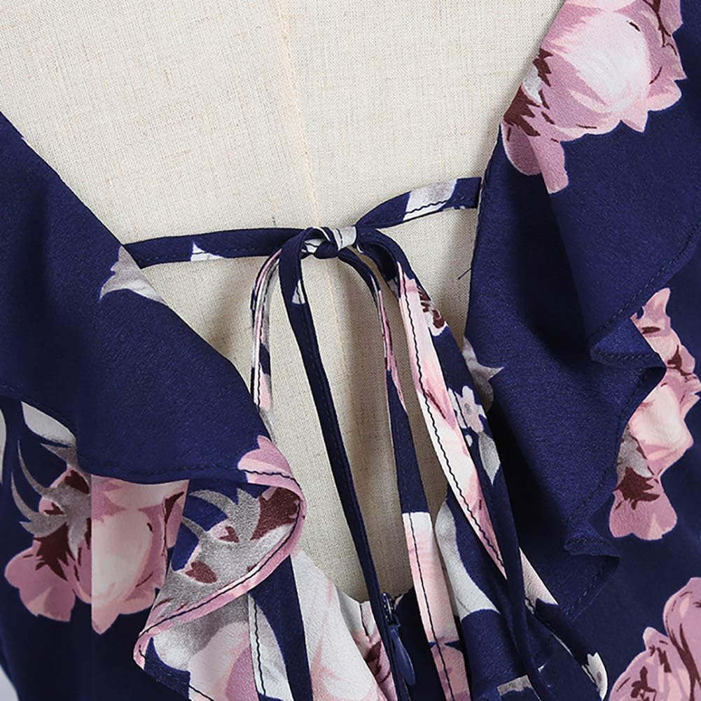 Mommy and Me Dresses Floral Print Cold Shoulder Ruffle Backless Strap Romper Beach Midi Dress Summer Mommy and Me Dresses Floral Print Cold Shoulder Ruffle Backless Strap Romper Beach Midi Dress Summer