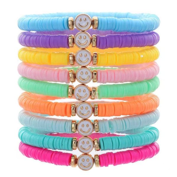 Multicolored Smiley Bracelet Set