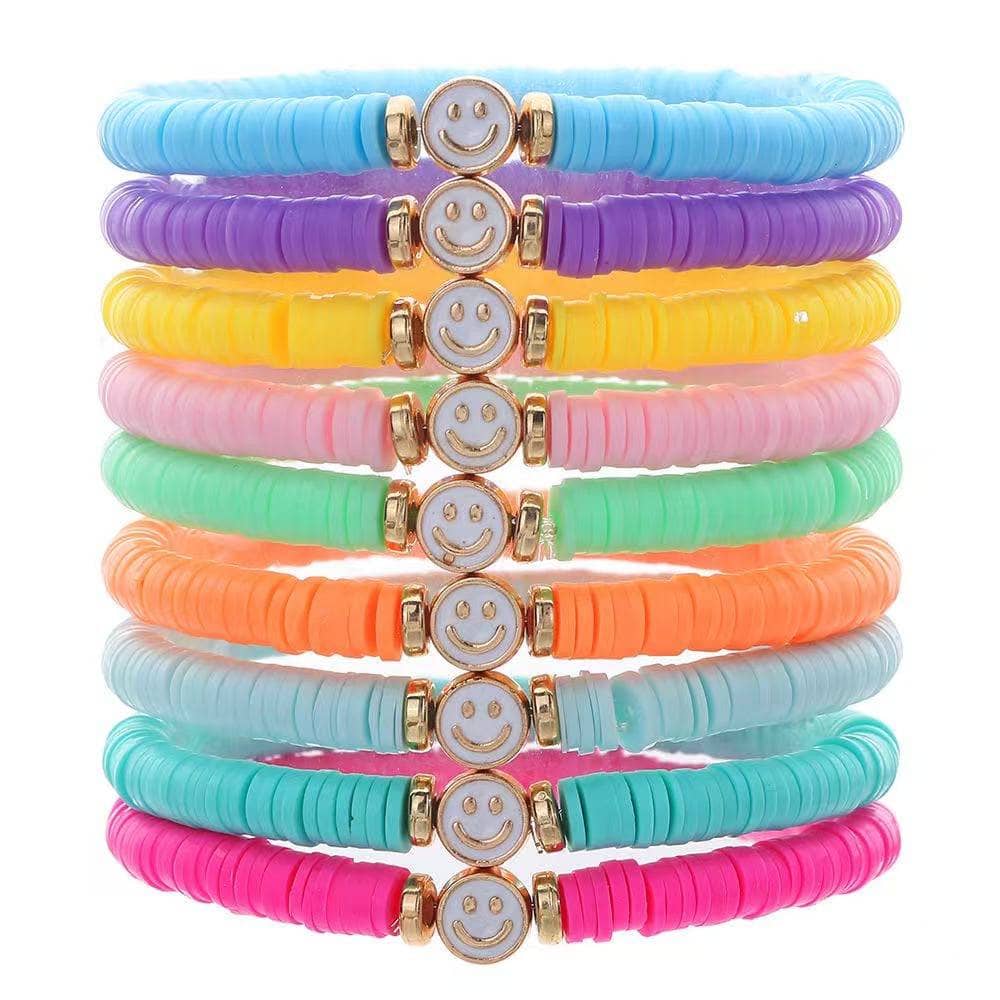 Multicolored Smiley Bracelet Set Multicolored Smiley Bracelet Set
