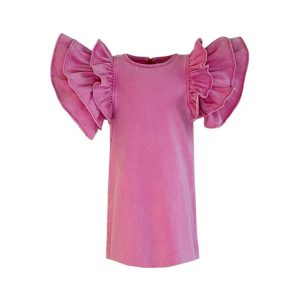 Pink Princess Ruffle Denim Dress Pink Princess Ruffle Denim Dress