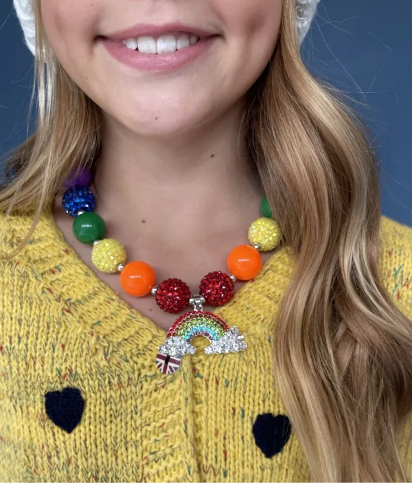 Rainbow Crystal Gum-Ball Necklace