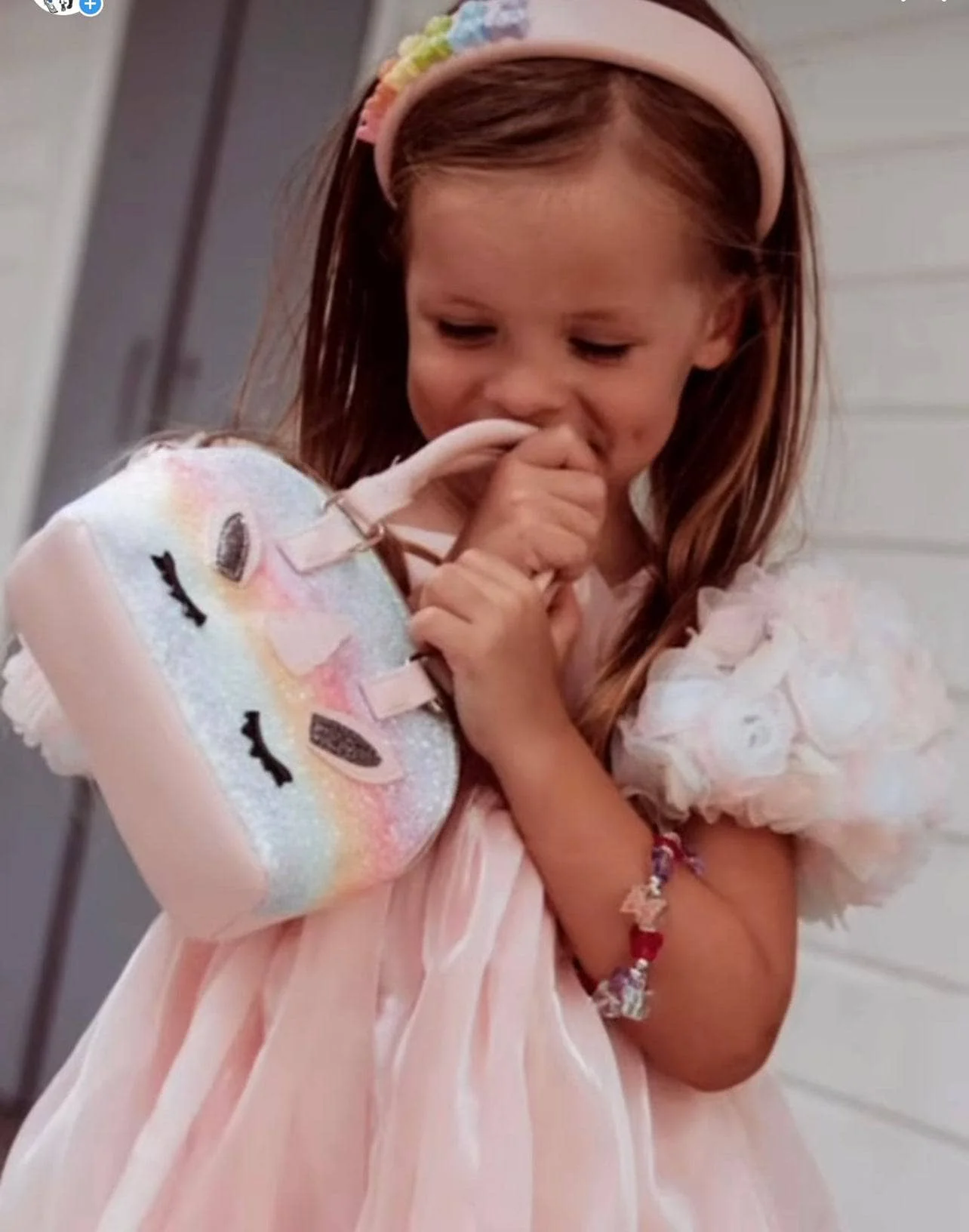 Rainbow Glitter Unicorn Pom Crossbody Rainbow Glitter Unicorn Pom Crossbody