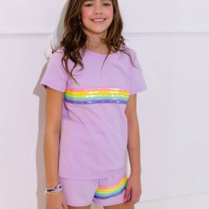 Rainbow Sequin Short Set