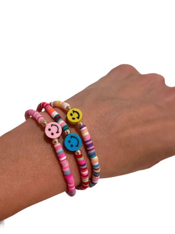 Smiley Rainbow Bracelets (7 pack)