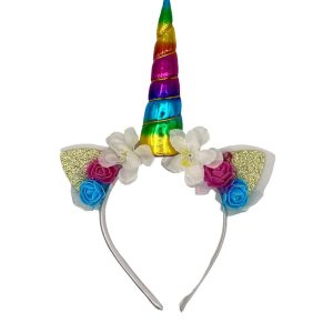 Unicorn Rainbow Floral Headband