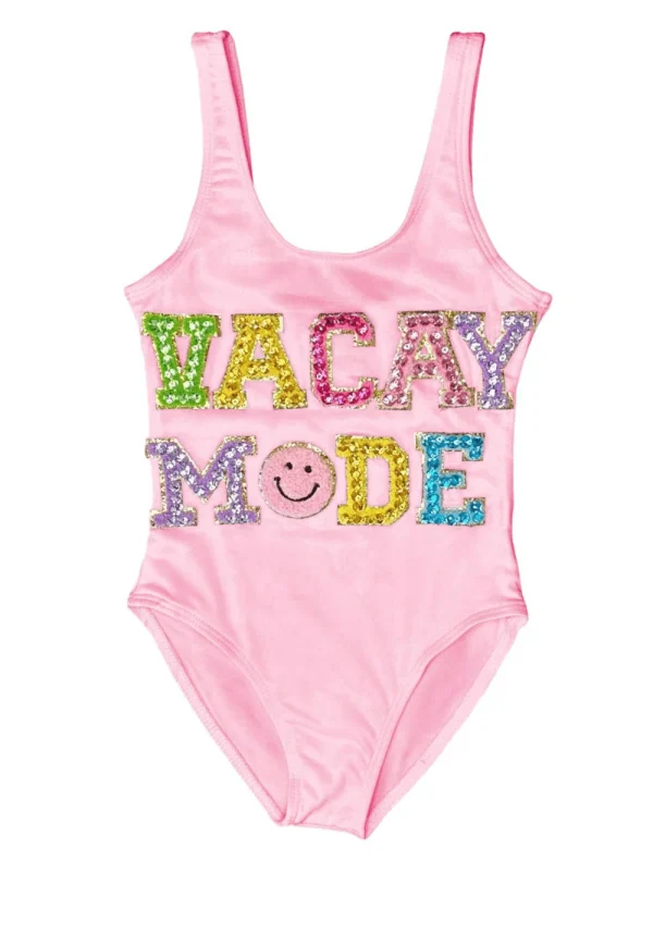 Women’s Pink Crystal VACAY MODE Swimsuit