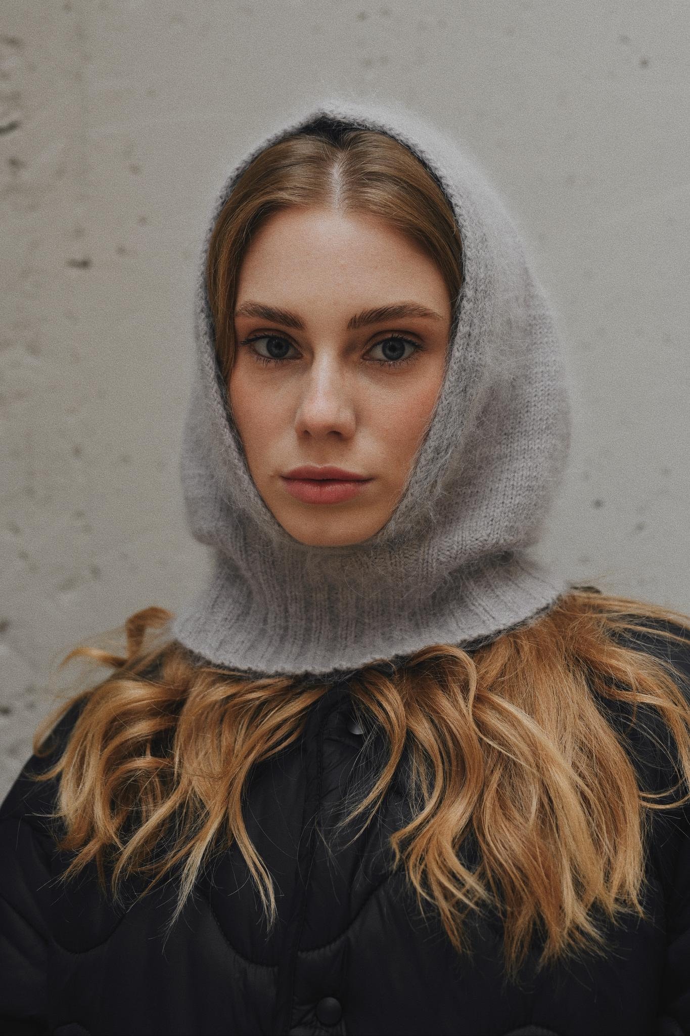 Handmade Angora Knitted Hood: Chunky Winter Neck Warmer