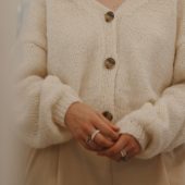 Handcrafted Alpaca Cardigan: Grey Merino Wool Knitwear