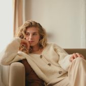 Handcrafted Alpaca Cardigan: Grey Merino Wool Knitwear