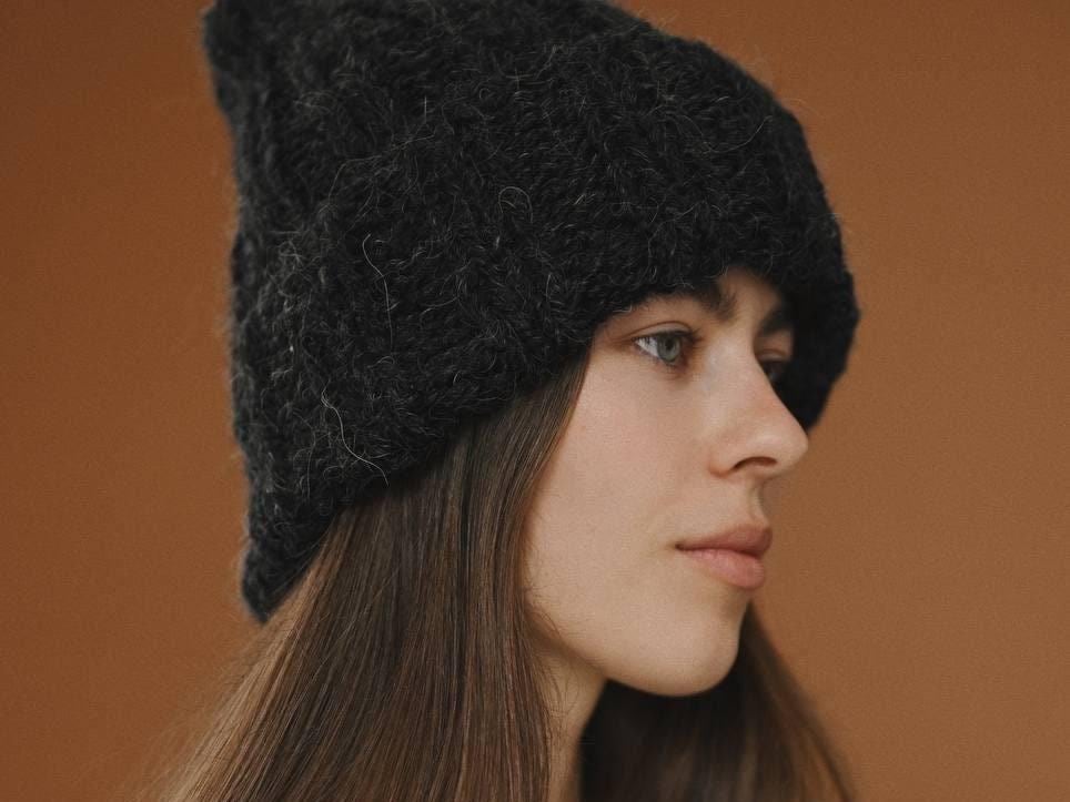 Hand Knitted Alpaca Wool Cap: Unisex Winter Beanie Hat