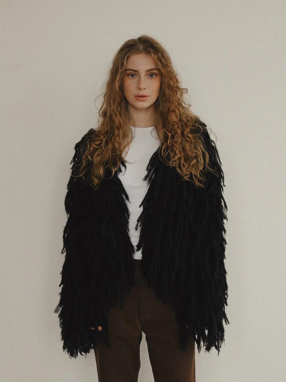 Handmade Alpaca Merino Cardigan: Cropped Open Front Wool Jacket