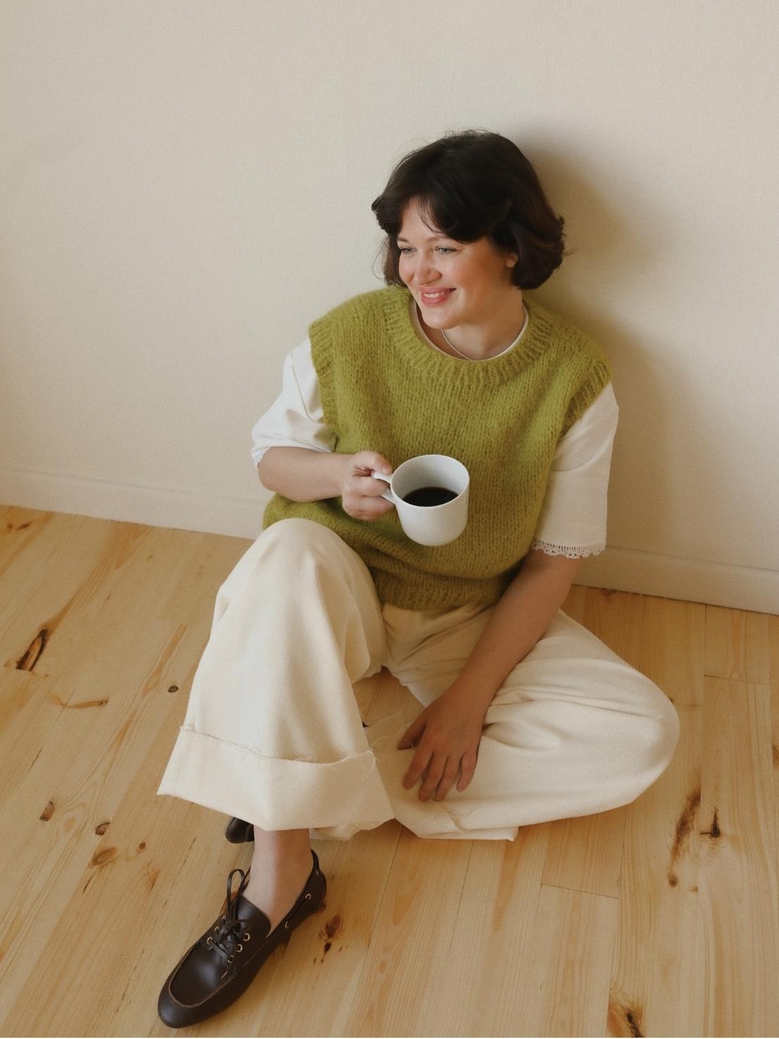 Hand-knitted Pink Mohair Vest: Women's Cozy Knitwear