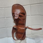 Handmade Moroccan Leather Sandals For Women – Brown Flat Summer Sandals With Toe Loop & Ankle Strap – Boho Travel Shoes Eu 37 To 42