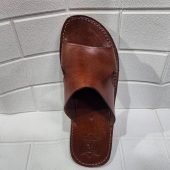 Moroccan Leather Sandals For Men – Handmade Brown Slip-on Summer Gift Shoes