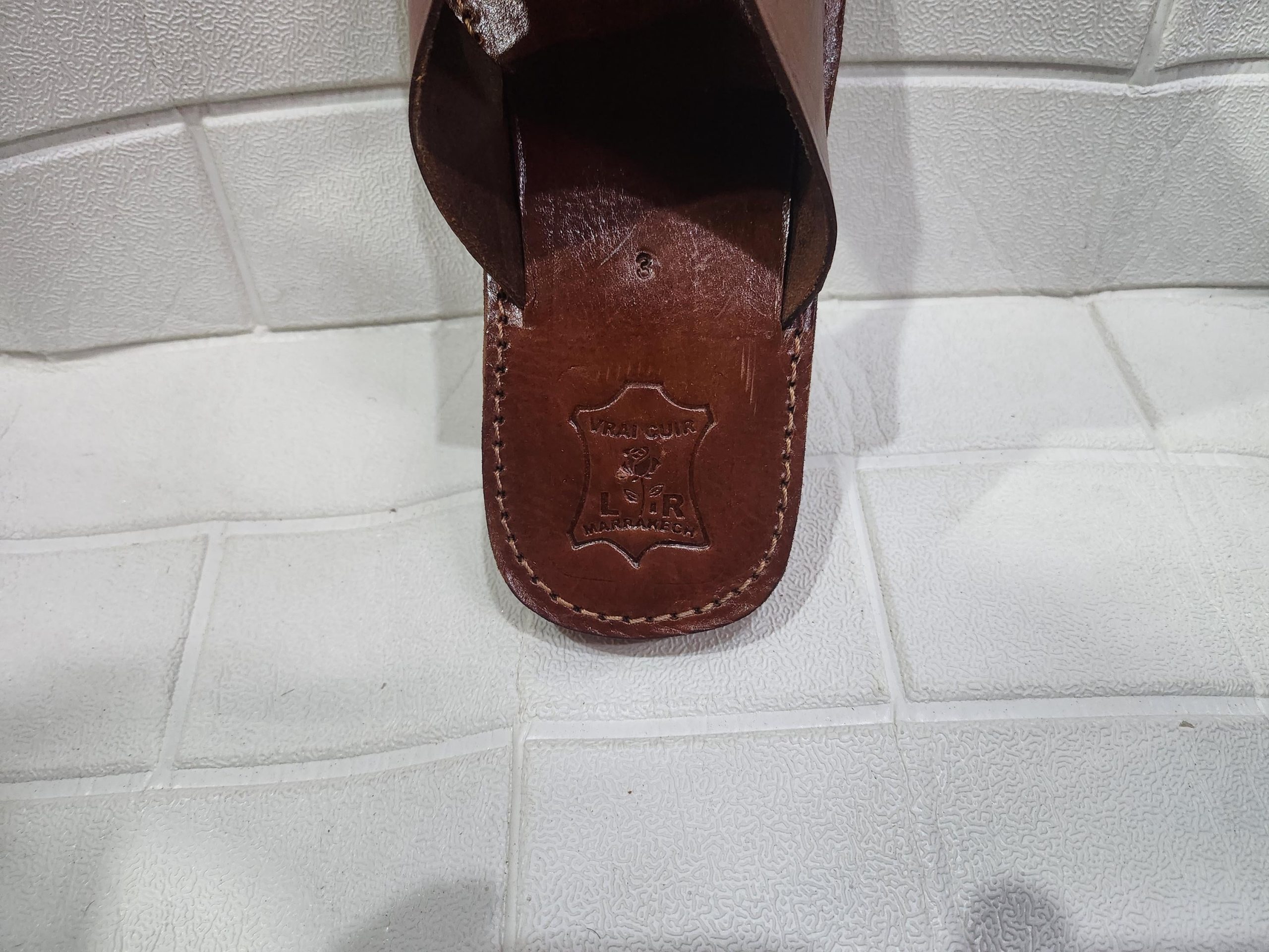 Moroccan Leather Sandals For Men – Handmade Brown Slip-on Summer Gift Shoes