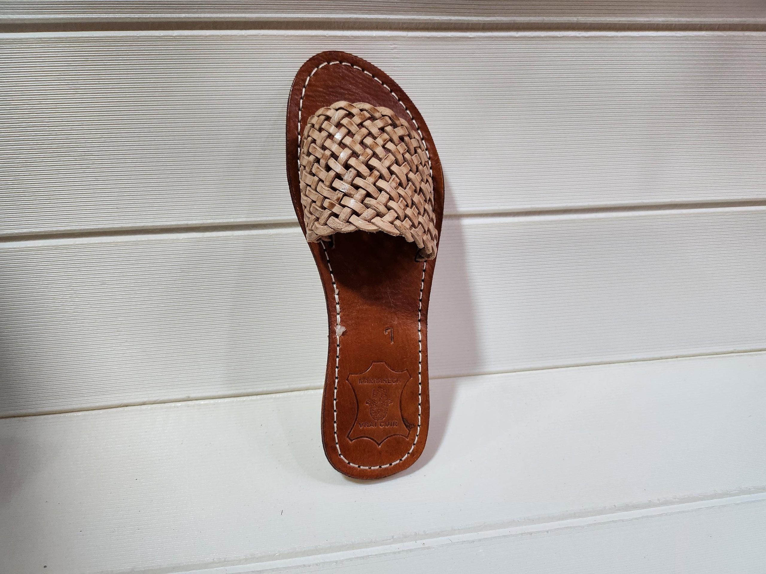 Handmade Moroccan Braided Leather Sandals For Women – Natural Woven Flat Slides – Artisan Marrakech Shoes – Summer Boho Slip-on Flats