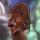 Handmade Moroccan Leather Sandals For Women – Brown Flat Shoes Gift