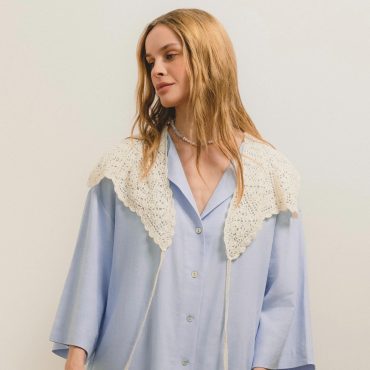 Milky Collar With Front Closure Tie, Dressy Collar Accessory, Removeable Neck Accessorize For Women, Openwork Peter Pan Collar Necklace